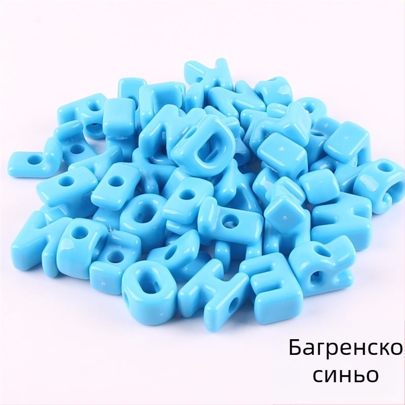 Разхлабени мъниста – Акрилни буквенни мъниста с големи дупки, английска азбука, DIY аксесоари за бижута, обработка: печене на боя, модерен стил, тотемен дизайн