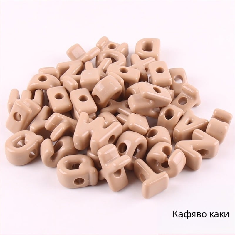 Разхлабени мъниста – Акрилни буквенни мъниста с големи дупки, английска азбука, DIY аксесоари за бижута, обработка: печене на боя, модерен стил, тотемен дизайн