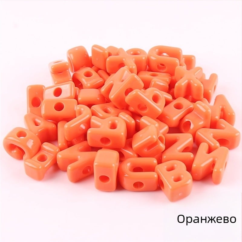 Разхлабени мъниста – Акрилни буквенни мъниста с големи дупки, английска азбука, DIY аксесоари за бижута, обработка: печене на боя, модерен стил, тотемен дизайн