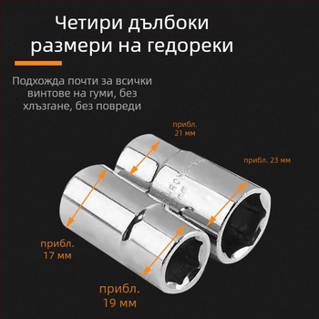 Тежък L-тип гнезден гаечен ключ за гуми, комплект инструменти от хром ванадий сплав, повърхностна обработка: Други