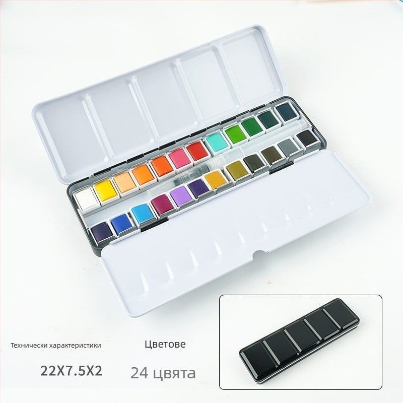 Комплект акварелни бои в метална кутия за водно рисуване; материал: акварелни бои; внос: Не; IP лиценз: Няма