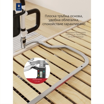 Безинсталационни странични парапети за легло за възрастни, 304 неръждаема стомана, монтаж без инструменти, без марка (304 неръждаема стомана; монтаж без инструменти; без марка; за възрастни)