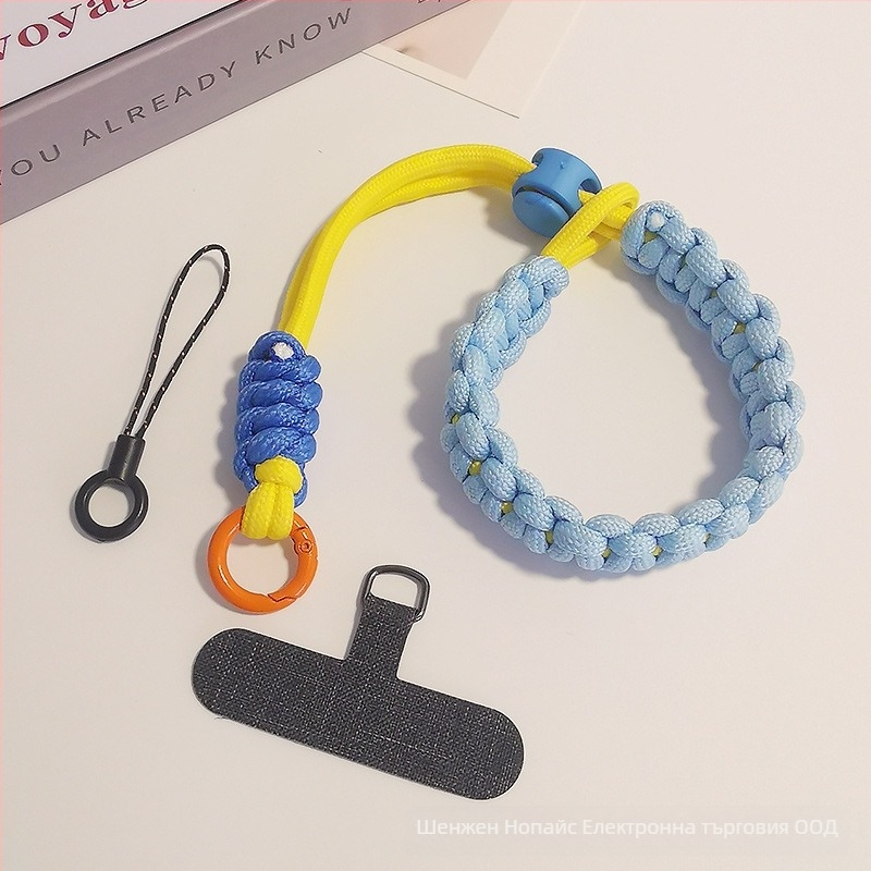 Телефонен шнур за китка, регулируем плетен найлон, ръчна изработка, унисекс, метална катарама, марка Zhenge
