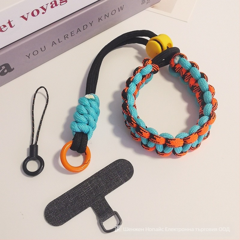 Телефонен шнур за китка, регулируем плетен найлон, ръчна изработка, унисекс, метална катарама, марка Zhenge