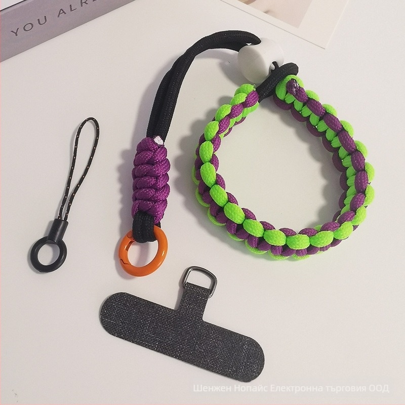 Телефонен шнур за китка, регулируем плетен найлон, ръчна изработка, унисекс, метална катарама, марка Zhenge