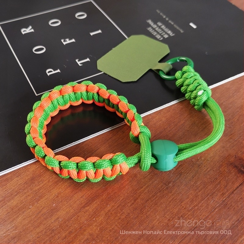 Телефонен шнур за китка, регулируем плетен найлон, ръчна изработка, унисекс, метална катарама, марка Zhenge