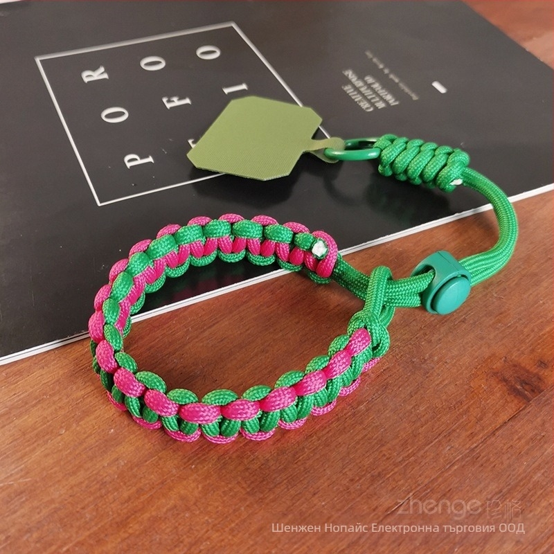Телефонен шнур за китка, регулируем плетен найлон, ръчна изработка, унисекс, метална катарама, марка Zhenge