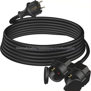 MT Y-образен удължителен кабел, две гнезда, за външни условия, водоустойчива PVC обвивка, CE и 3C сертифициран (2011010101472172)