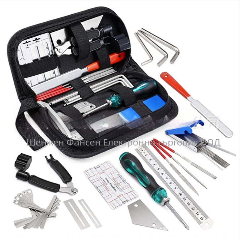 Комплект инструменти за ремонт на китари JT-025 за акустични китари | метално-пластмасова конструкция | 25 части