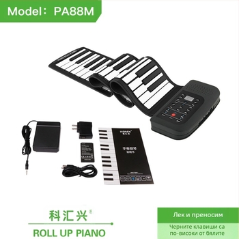 PA88M 88 клавишна преносима цифрова клавиатура с Bluetooth, 64-гласова полифония, 101–200 тембра, 11–50 демонстрационни песни