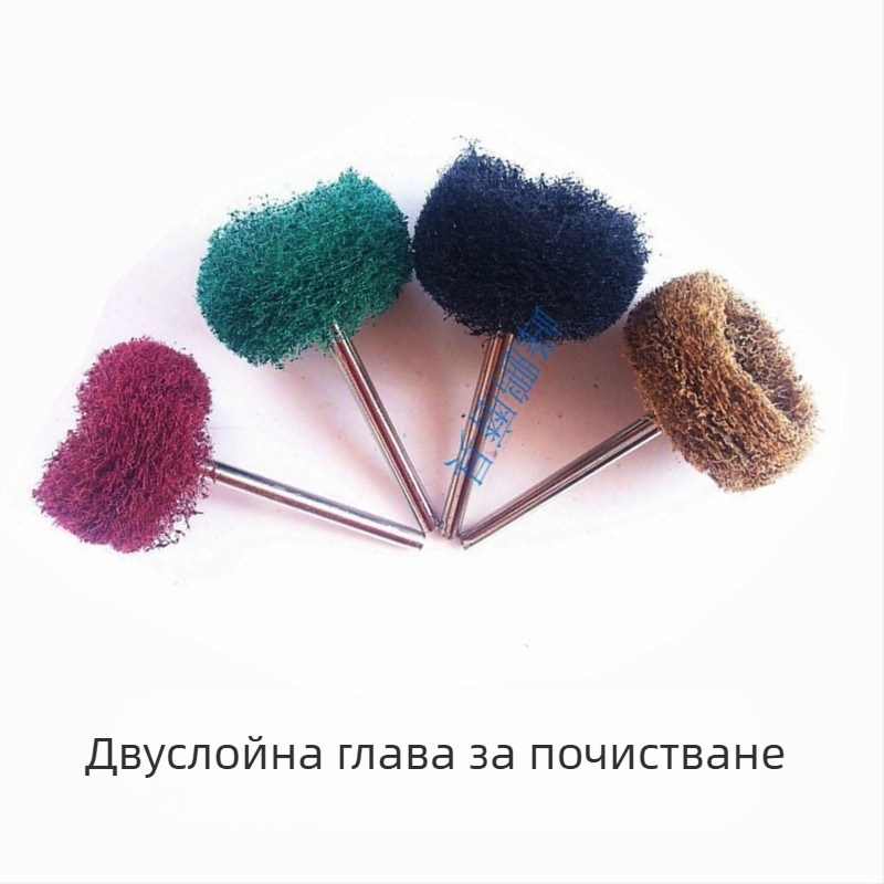 Шлайф глави със абразивни подложки и дръжка — набор 40 бр за обезшкуряване и премахване на ръжда и оксидни покрития