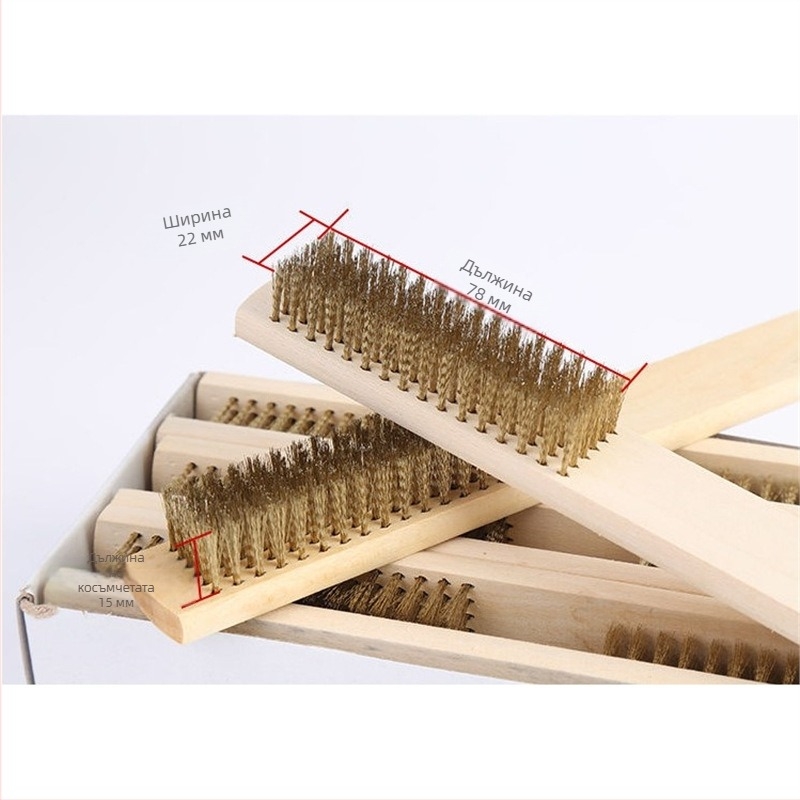 Четка с дървена дръжка за премахване на ръжда и почистване на метални повърхности (Персонализирана обработка)