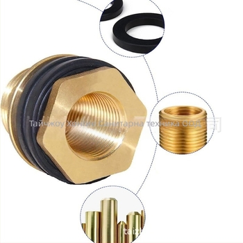 Меден конектор за източване на дъждовна вода за водосборен резервоар, външна резба, модел 3/4, клас A