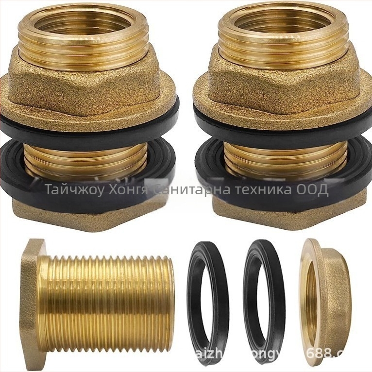 Меден конектор за източване на дъждовна вода за водосборен резервоар, външна резба, модел 3/4, клас A