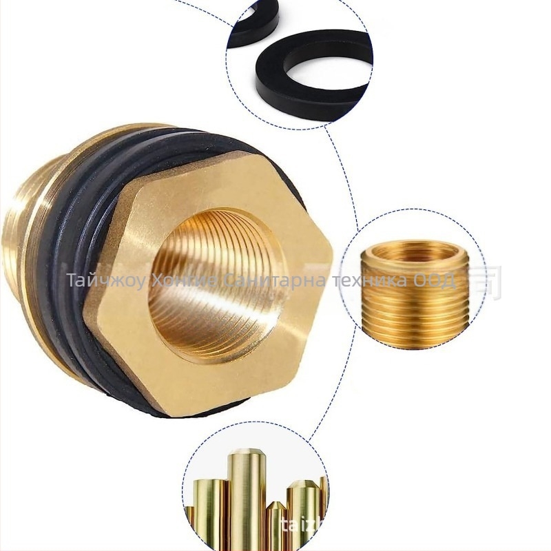 Меден конектор за източване на дъждовна вода за водосборен резервоар, външна резба, модел 3/4, клас A