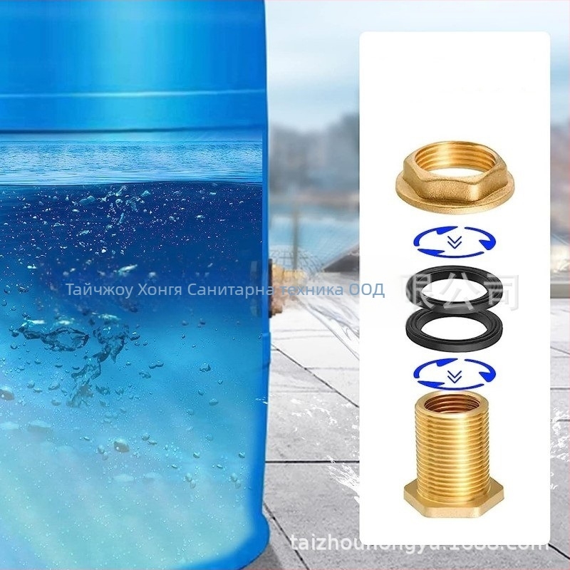 Меден конектор за източване на дъждовна вода за водосборен резервоар, външна резба, модел 3/4, клас A