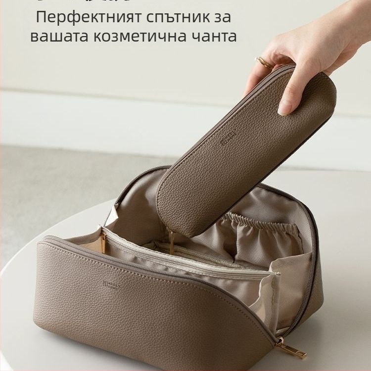 Несесер за пътуване за грим и козметика, PVC кубична форма, съхранение за четки, японски стил