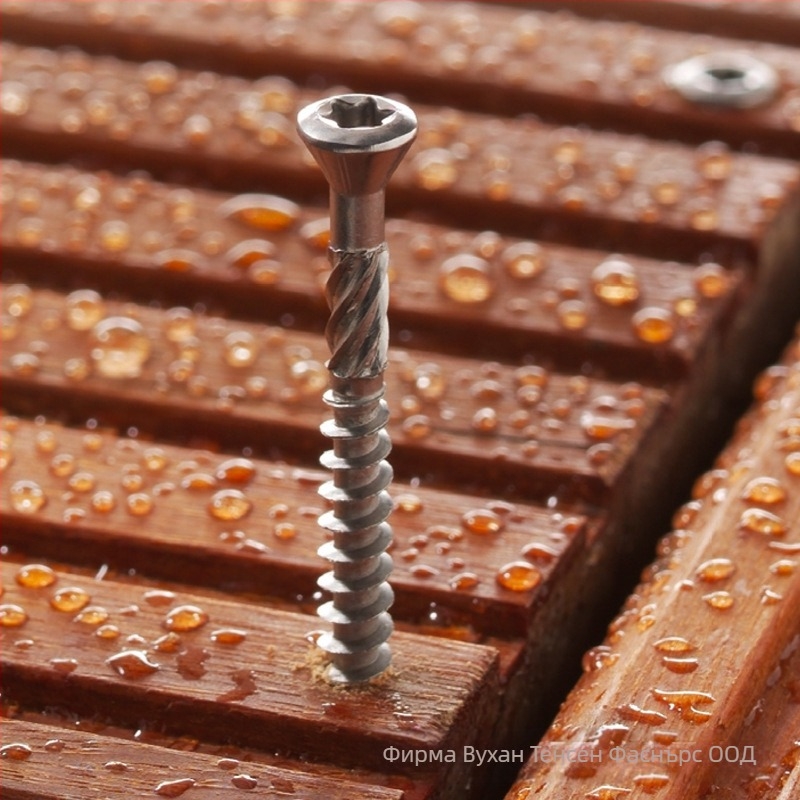 Винт за настилки от неръждаема стомана 304, клас A2-70, повърхност True Color, марка Standard Jie