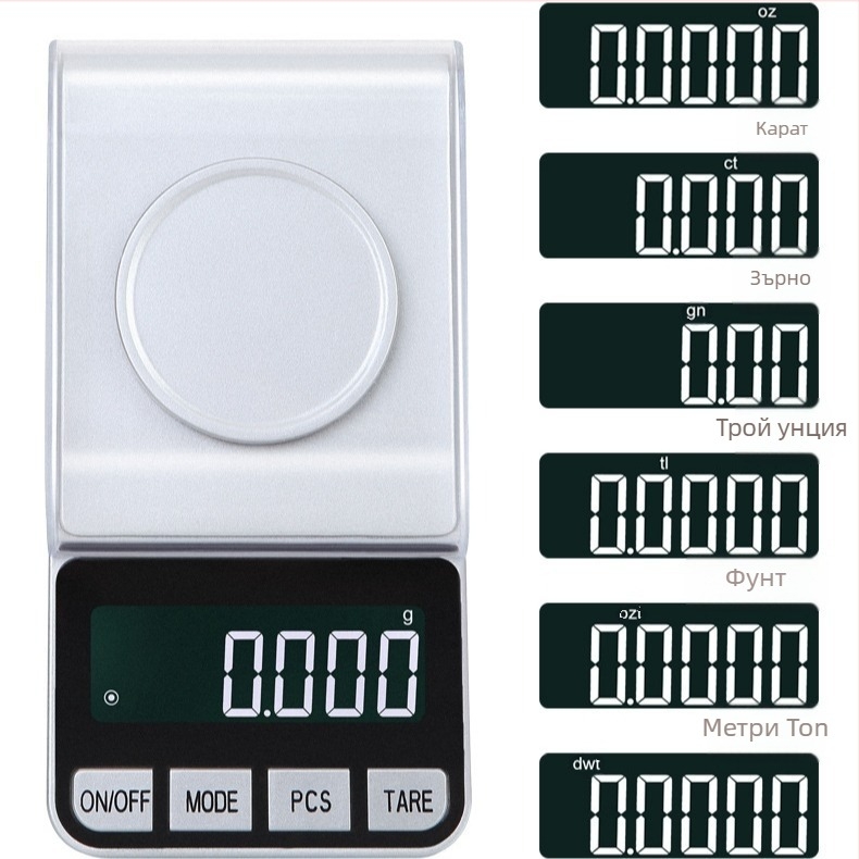 Прецизна джобна скала за бижута, модел 188A, капацитет 50 g/0.001 g, размери 7.4×14.2×3.6 cm, електронна, захранване 2xAAA или USB
