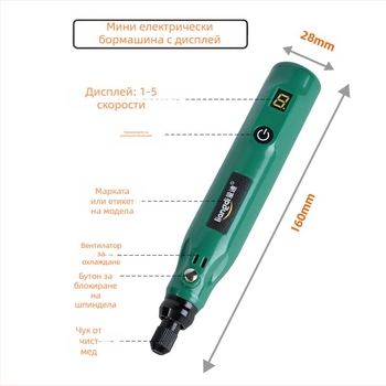 Ръчен електрически шлайф-полировач за нефрит и дърворезба — Quandi, презареждаема литиева батерия, полиране (Quandi; презареждаема литиева батерия; полиране)