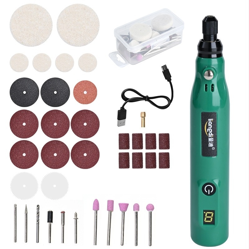 Ръчен електрически шлайф-полировач за нефрит и дърворезба — Quandi, презареждаема литиева батерия, полиране (Quandi; презареждаема литиева батерия; полиране)
