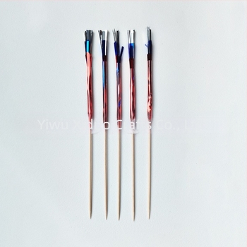 Urban party Еднократни трицветни фойерверк шишчета за плодове и торти, дървени, 100 бр., романтичен стил