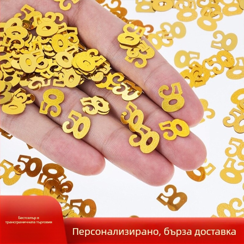 Сватбени хартиени конфети - 50 части, модерен минималистичен стил, 20 g/пакет, реквизит за украса на залата