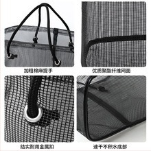 Кошница за баня, голям капацитет, преносима дренажна кошница, пластмасова, за съхранение на аксесоари за баня и спортни принадлежности за плуване