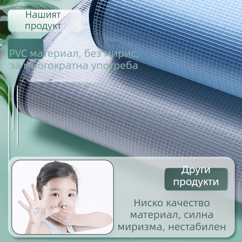 A3 документна чанта с цип, прозрачен PVC материал, водоустойчива, голям капацитет, мрежест дизайн