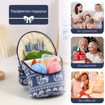 Zuuman EB085 цилиндрична висяща торба за съхранение на crochet инструменти – 600D Oxford плат, многофункционална