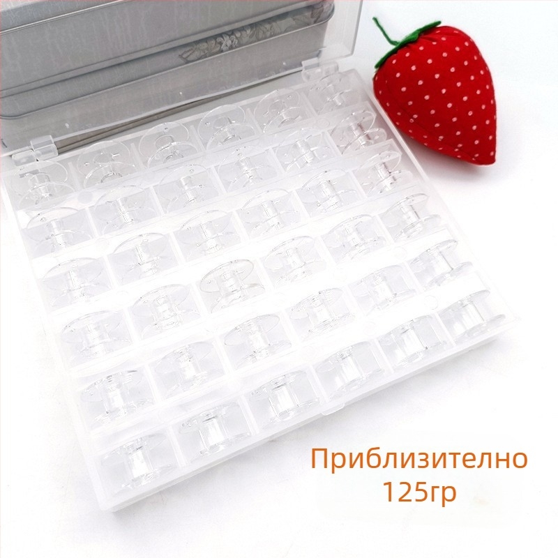 Прозрачна кутия за бобини с нишки, 36 отделения и 25 отделения, комплект за шиене с фиксирани цветове