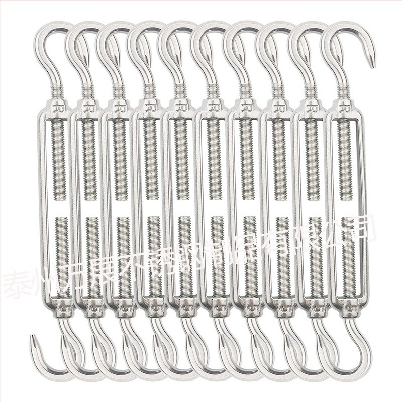 10 бр 304 неръждаема стомана напрегач с двойно око — тежък обтегач за градински въжета и навесни платна