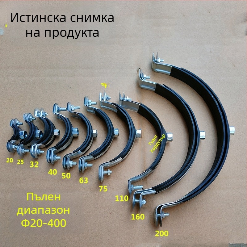 Галванизиран железен държач за PVC дренажни тръби и PPR водопроводи – фиксиращ клип