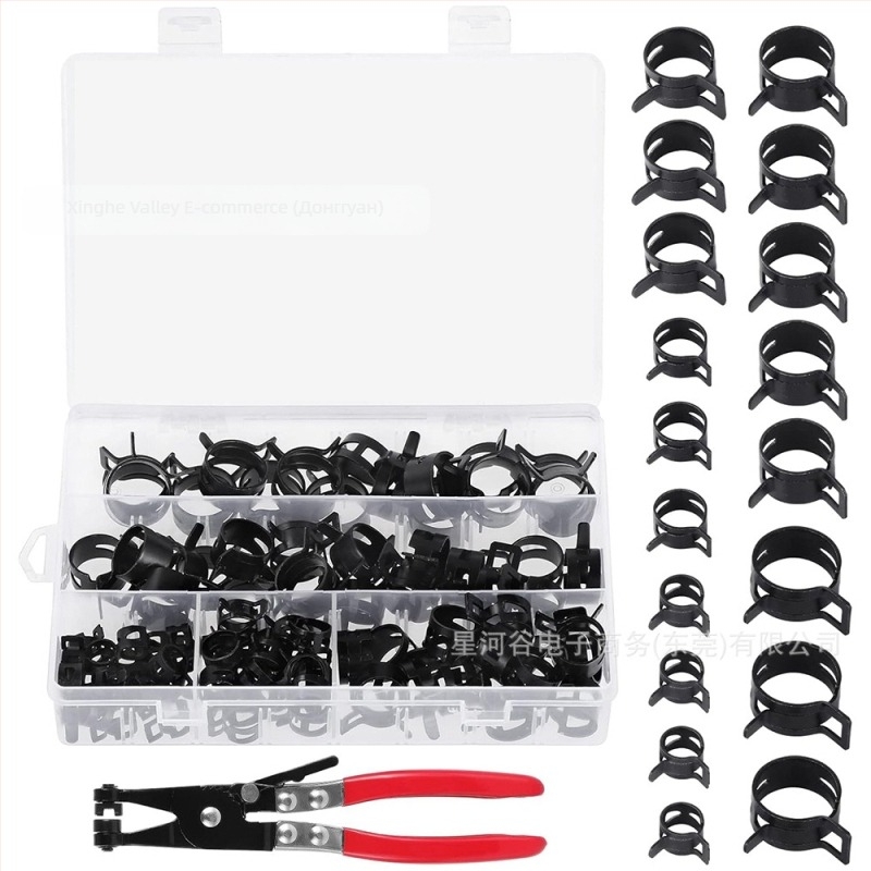 65Mn стоманен пружинен клипс за тръбни снопове, фиксация на тръби, номинален и захващащ диаметър 10–21 мм, марка Galaxy Valley