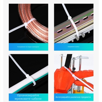 Самозатягаща се нейлонова кабелна стяжка, PA66 материал, 1.2 мм дебелина, огнеустойчивост 95V-2, индустриално приложение