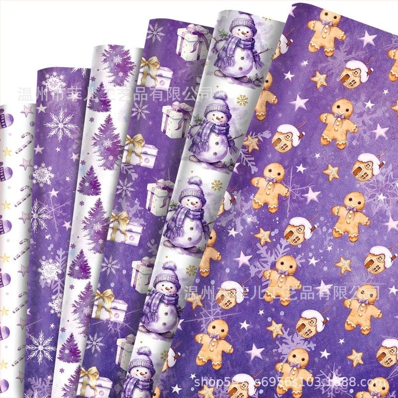 Опаковъчна подаръчна хартия с дизайн снежинка и снежен човек; композитен материал; полупрофесионално изработване (полу ръчно и полу-механично); код на продукта Al940119815311; подходяща за празнични партита