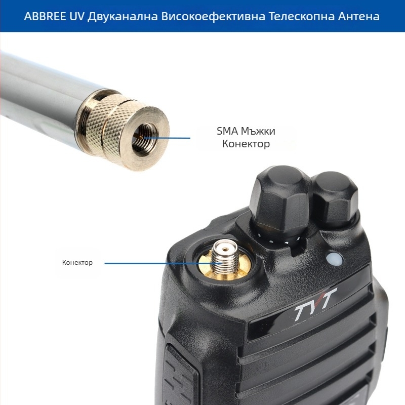 CB walkie-talkie антена за 27MHz BNC – телескопична, удебелена пръчка, усилване, антиинтерференция, обхват 5–10 км