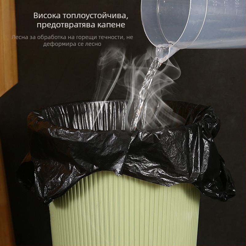 Портативна пластмасова торба за боклук за дома, усилена дебелина, опаковка 500 броя, пусната през 2024 г.