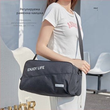 Водоустойчива спортна чанта с висящ дизайн, кубична форма, памук и лен, за пътуване и спорт на открито, стил модерна простота