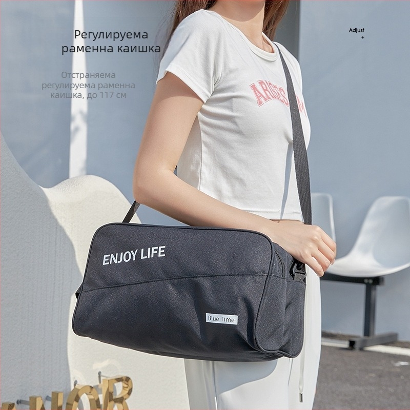 Водоустойчива спортна чанта с висящ дизайн, кубична форма, памук и лен, за пътуване и спорт на открито, стил модерна простота