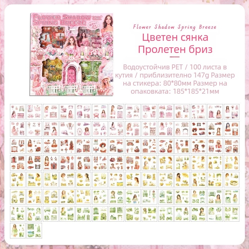 Joyful ретро комплект стикери за дневник - самозалепващи, печатна изработка, IP авторизация: Няма