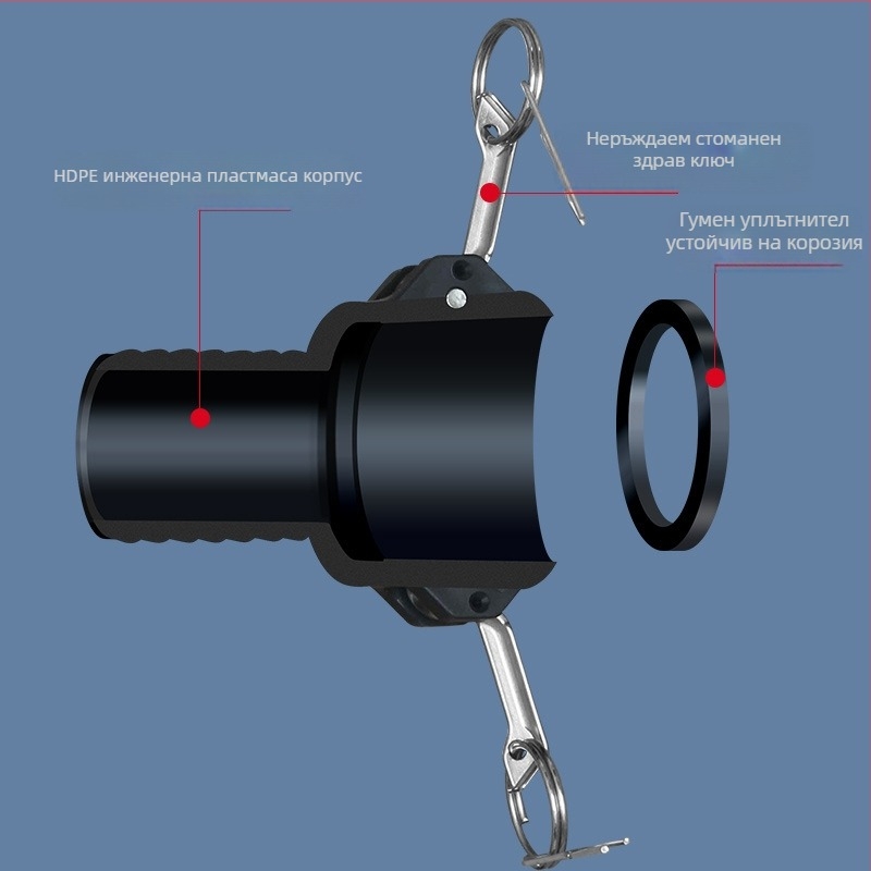 C-тип бърз конектор с редуктор за източване на масло от буре