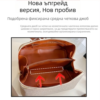 Козметична чанта - полиестерен външен слой, PU подплата, водоустойчива и подходяща за съхранение за жени, Hina Comfort