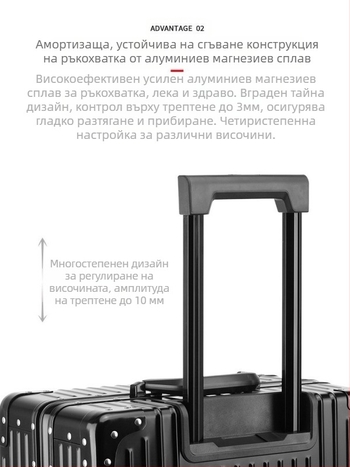 Куфар за пътуване с цип и TSA комбинационен катинар, ABS+PC, 2.9 кг, отваряне с цип, подходящ за кабинен багаж