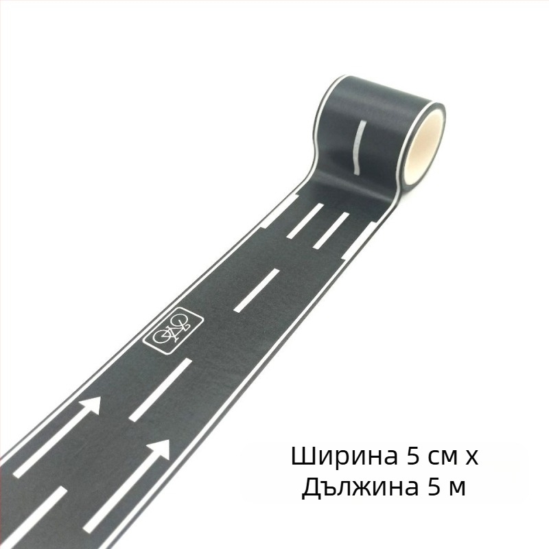 Лента за пътни и железопътни трасета за DIY; лепило с хартиено основание; не е сглобяема; подходяща за деца 0–3 години; 3C категория: Други играчки до 14 години