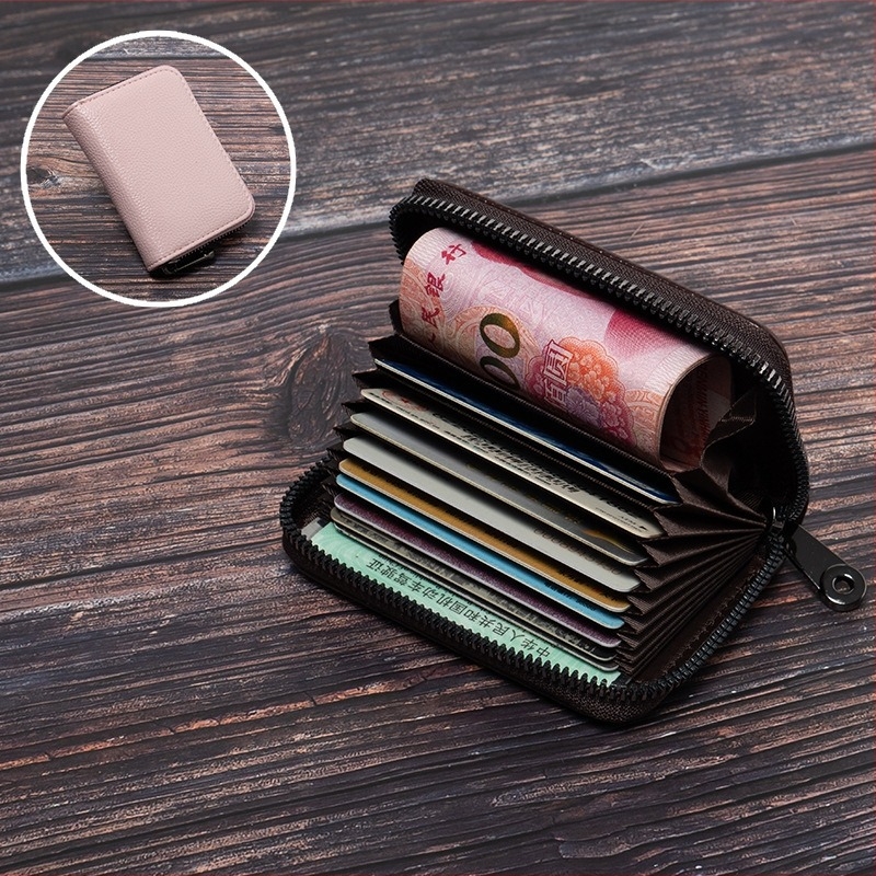 PU кожен RFID калъф за карти, защита срещу кражба, унисекс, портфейл с една сгъвка, ежедневна употреба