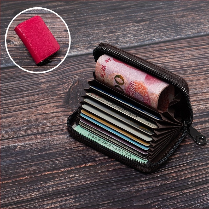 PU кожен RFID калъф за карти, защита срещу кражба, унисекс, портфейл с една сгъвка, ежедневна употреба