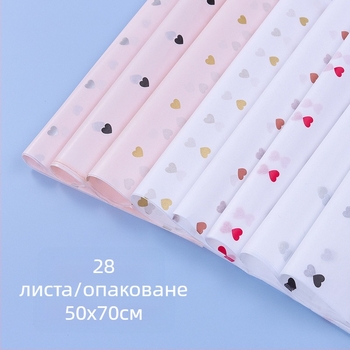 Ръчно изработена хартия за опаковане на букети, дизайн роза, OPP опаковка