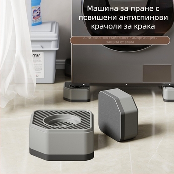 Подложка за краката на пералня и хладилник – антихлъзгаща, регулируема, подвижна, без монтаж, пластмасова