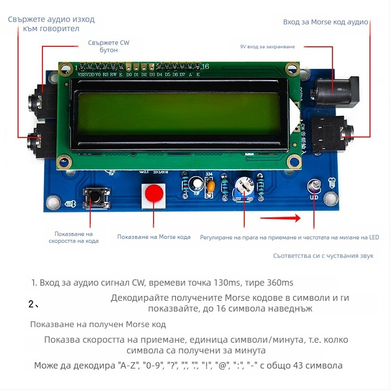 Core Storm CW Морз код декодер — комплект части за практика по заваряване на електронни платки